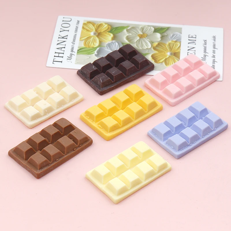 10/100pcs Resin Decor Simulation Chocolate Biscuit Scrapbooking Dollhouse DIY Handmade Materials Decoration