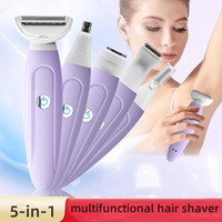 Electric Women Razors,5 In 1 Electric Shaver Shaving Kit Razors For Face Nose Hair Eyebrow Arms Armpit Legs Hair Bikini Trimmer