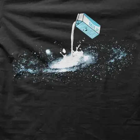 Milky Way Galaxy Space NASA Spaceman Geeky T-Shirt Retro Streetwear High-quality Crew-neck Short-sleeved Men's T-shirt