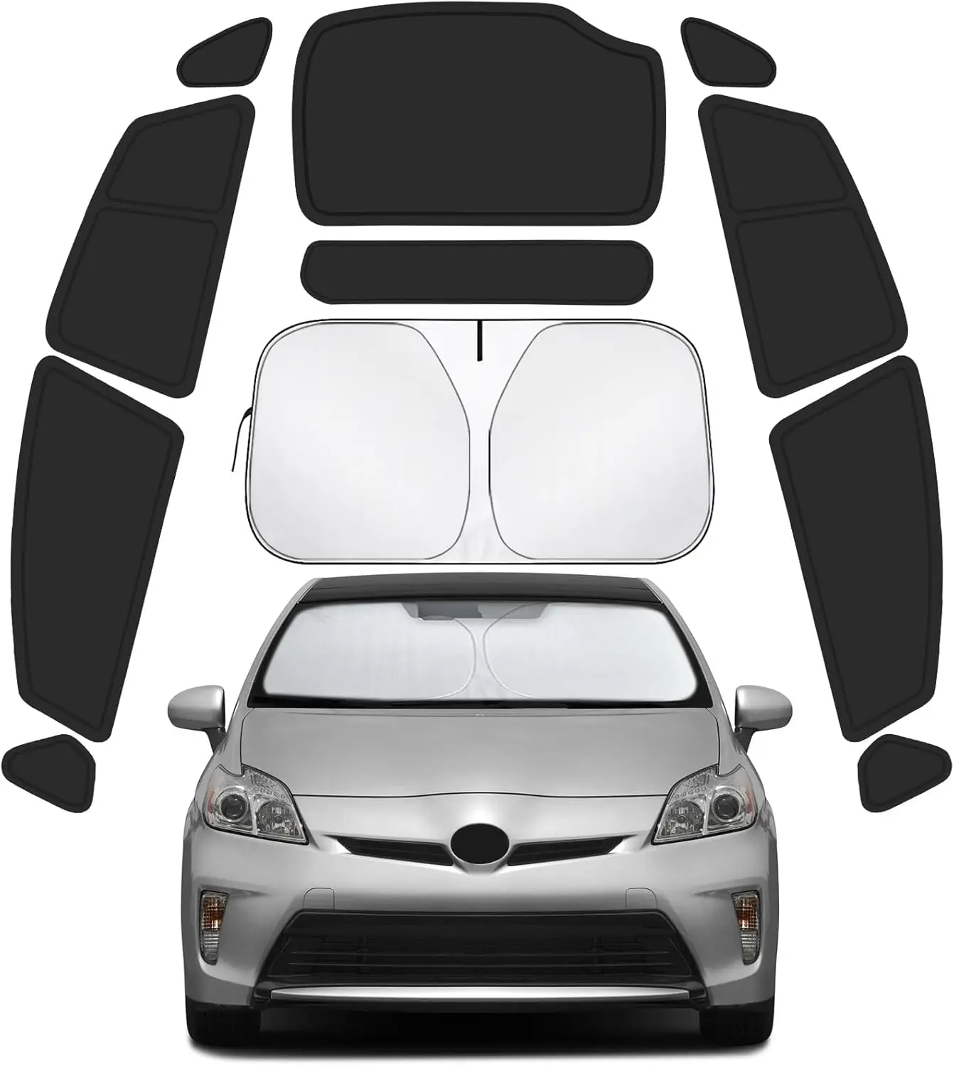 

Полный комплект из 11 шторок для окон автомобиля Toyota Prius 2010-2015, с каркасом из памяти формы и светонепроницаемой тканью, защита от УФ-излучения для кемпинга/путешествий