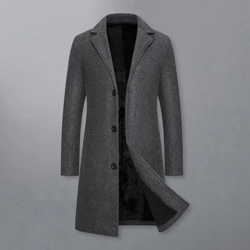 2025 Autumn Winter Men's Woolen Coats Fashion Single-breasted Business Casual Slim Windbreak Jackets New Men Clothing Overcoats