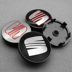 Pegatinas de tapa de cubo de rueda de coche, cubierta de llanta automática, insignia de emblema para Seat Leon cupra MK1 MK2 Ibiza 6J 6F 1P 5F FR Altea, 56 + 60mm, 4 unidades