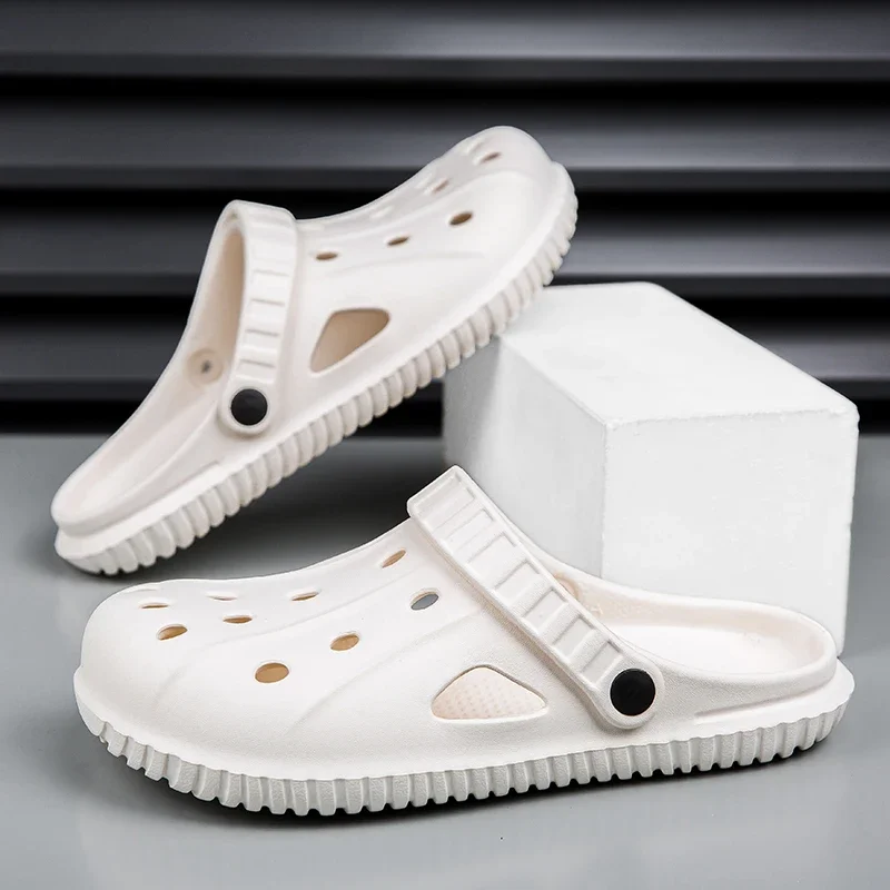 

Мужская летняя обувь, легкие домашние сандалии для медсестер, нескользящие дышащие мужские пляжные тапочки, модный комфортный дизайн, Tenis Masculino