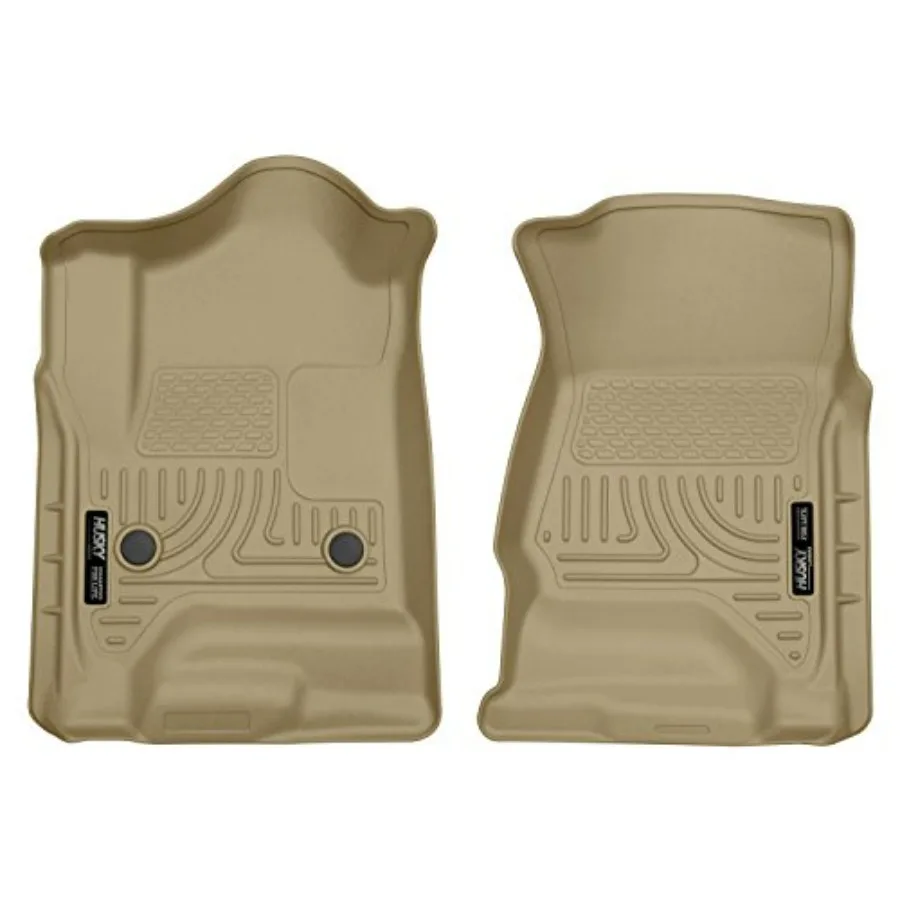 

Weatherbeater Floor Mats Front Row 2-pc Tan for 2014-2020 Chevrolet Silverado GMC Sierra Cadillac Escalade ESV Yukon XL Suburba