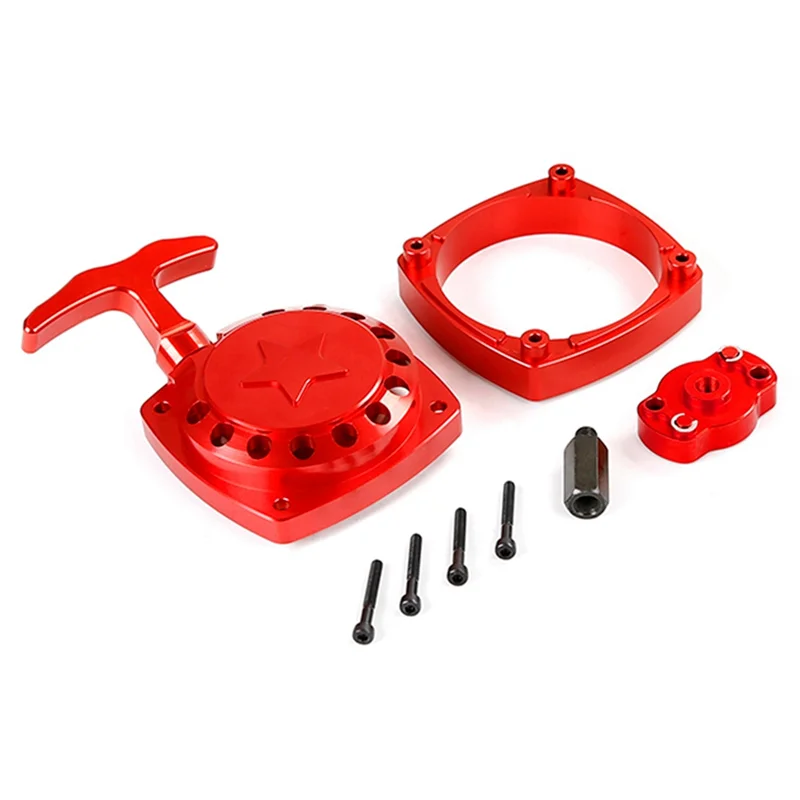 For 1/5 HPI ROVAN KM BAJA LOSI 5IVE T,Easy Pull Starter Flywheel Machining-Free Turbine,Red