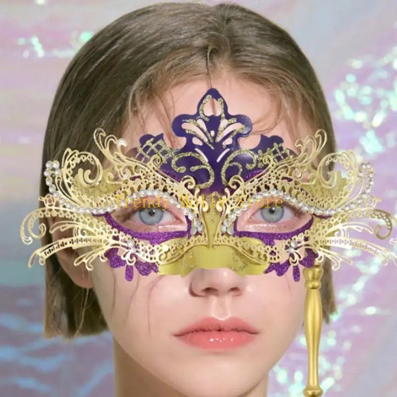 N5KB Prachtige Steentjes Maskerade Masker Venetiaanse Maskers Halloween Mardi Gras-Kostuums Bruiloft Ballen Prom Masker