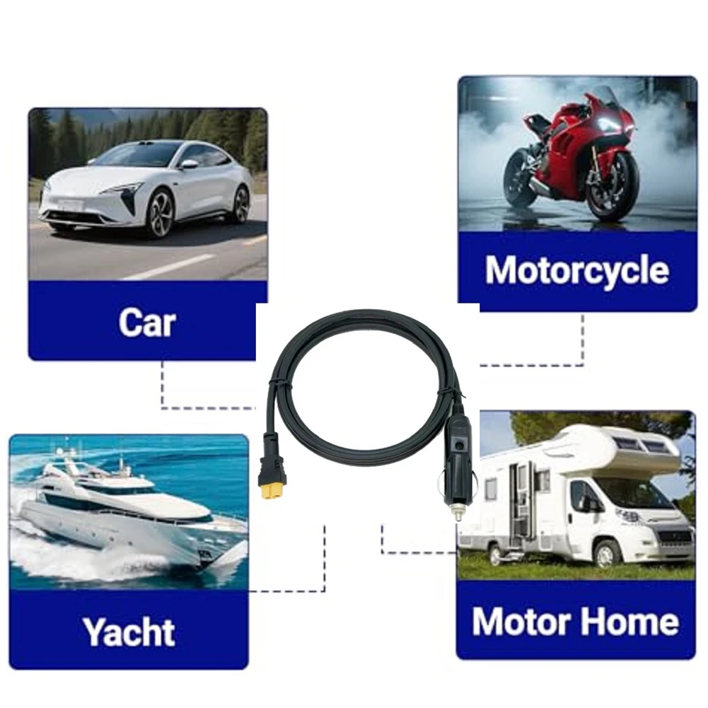For Car Power for source Cable with For XT60 Female Connector for Charging Portable Energy Storage Units and DC Power Devices