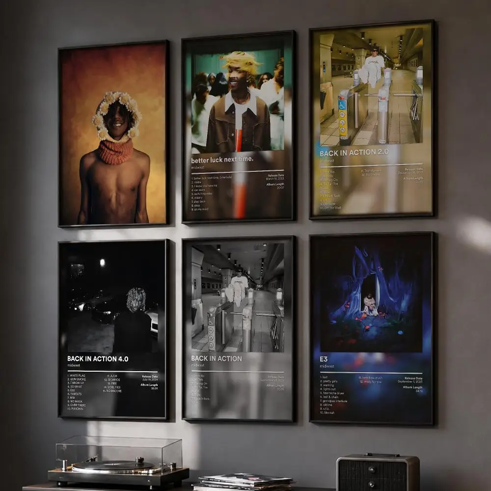M-Midwxst Album-Musikposter, HD-Wandkunst, Wandaufkleber, für Zuhause, Wohnzimmer, Schlafzimmer, Bar, Büro, Dekoration, Drucke