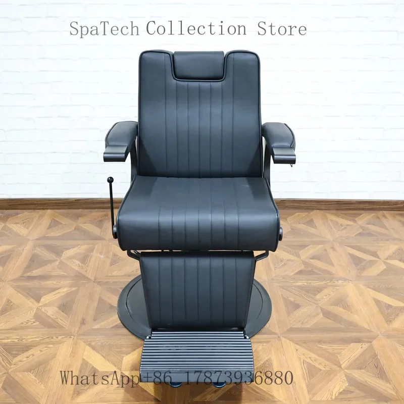 

Black Recline Hydraulic Barber Chair 360° Rotatable Customizable Hair Salon Furniture Wholesale