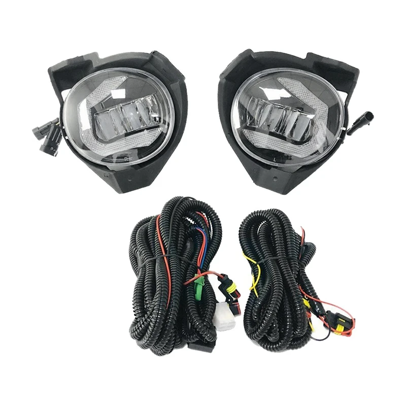 

For Toyota Hilux 2008-2011 LED Front Bumper Fog Lights Driving Lamp With Dynamic Turn Signal DRL Daytime Running Light