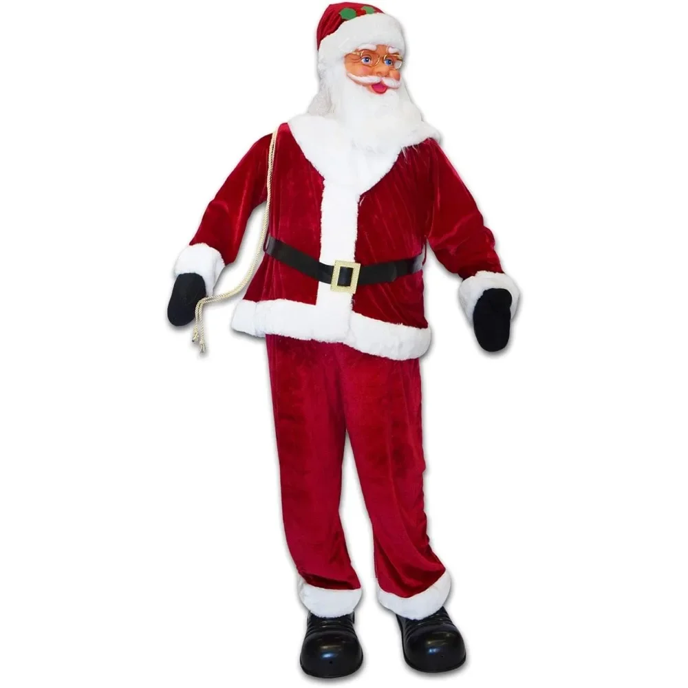 Strong Camel Life Size Christmas Santa Animated Sining and Dancing Santa Claus Xmas Decoration 6FT