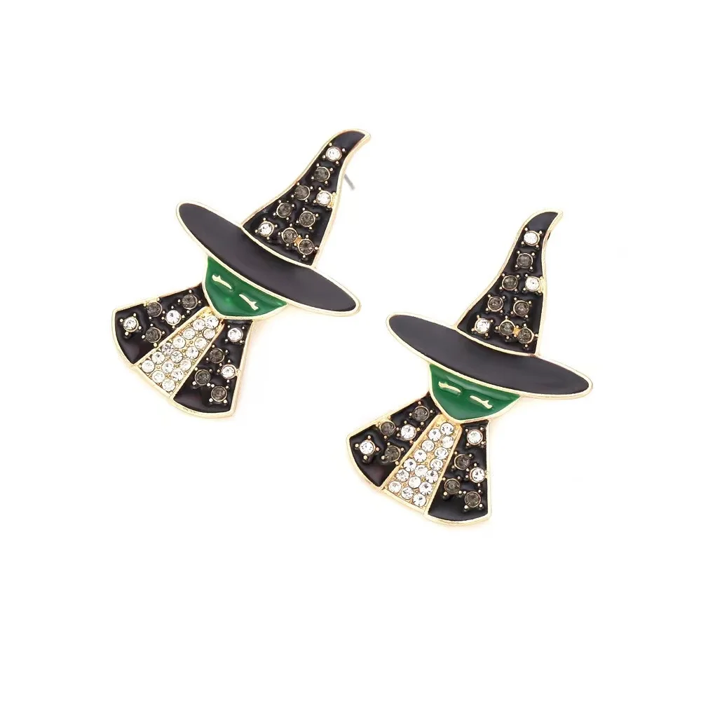 Exaggerated Rhinestone Characters Earrings for Woman 2023 Halloween Earrings Jewelry Party Casual