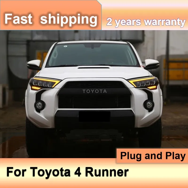 Car Accessories for Toyota 4runner Headlight 2013-2019 4 Runner Headlight DRL Turn Signal High Beam Projector Lens