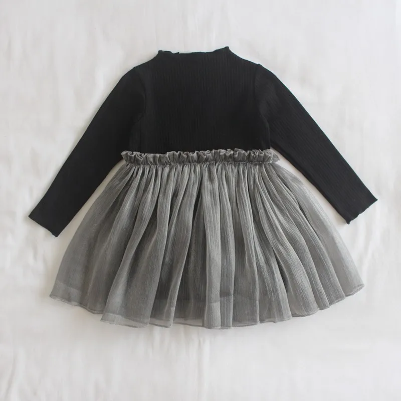

Pearlescent Mesh Spliced Dress Spring and Autumn Outfit for Girls Baby Toddler Princess Dress6-12Months1-2-3Years Old