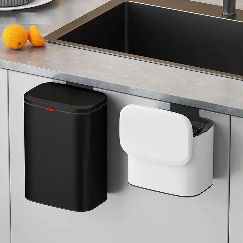 

Настенная мусорная корзина из нержавеющей стали с крышкой, устойчивая к запаху домашняя корзина для переработки, мусорное ведро большой емкости, кухонные принадлежности, подарок