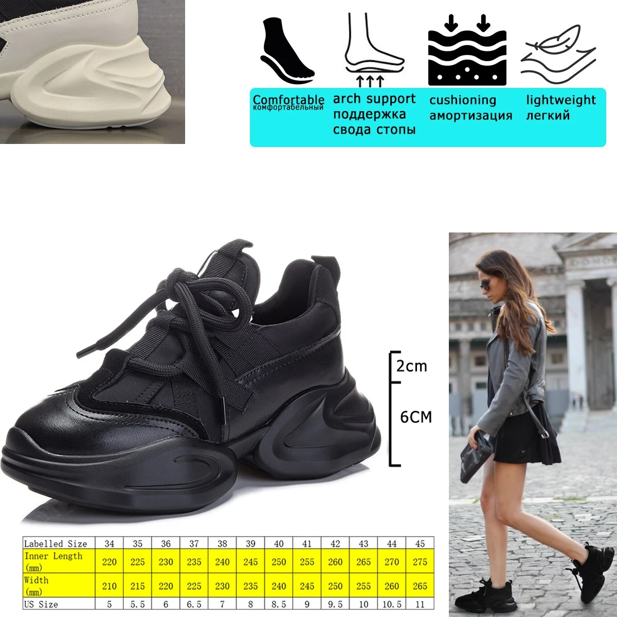 Fujin 8cm New Genuine Leather Women Summer Hollow Air Mesh Platform Wedge Chunky Sneakers Autumn Spring Fashion Casual Shoes