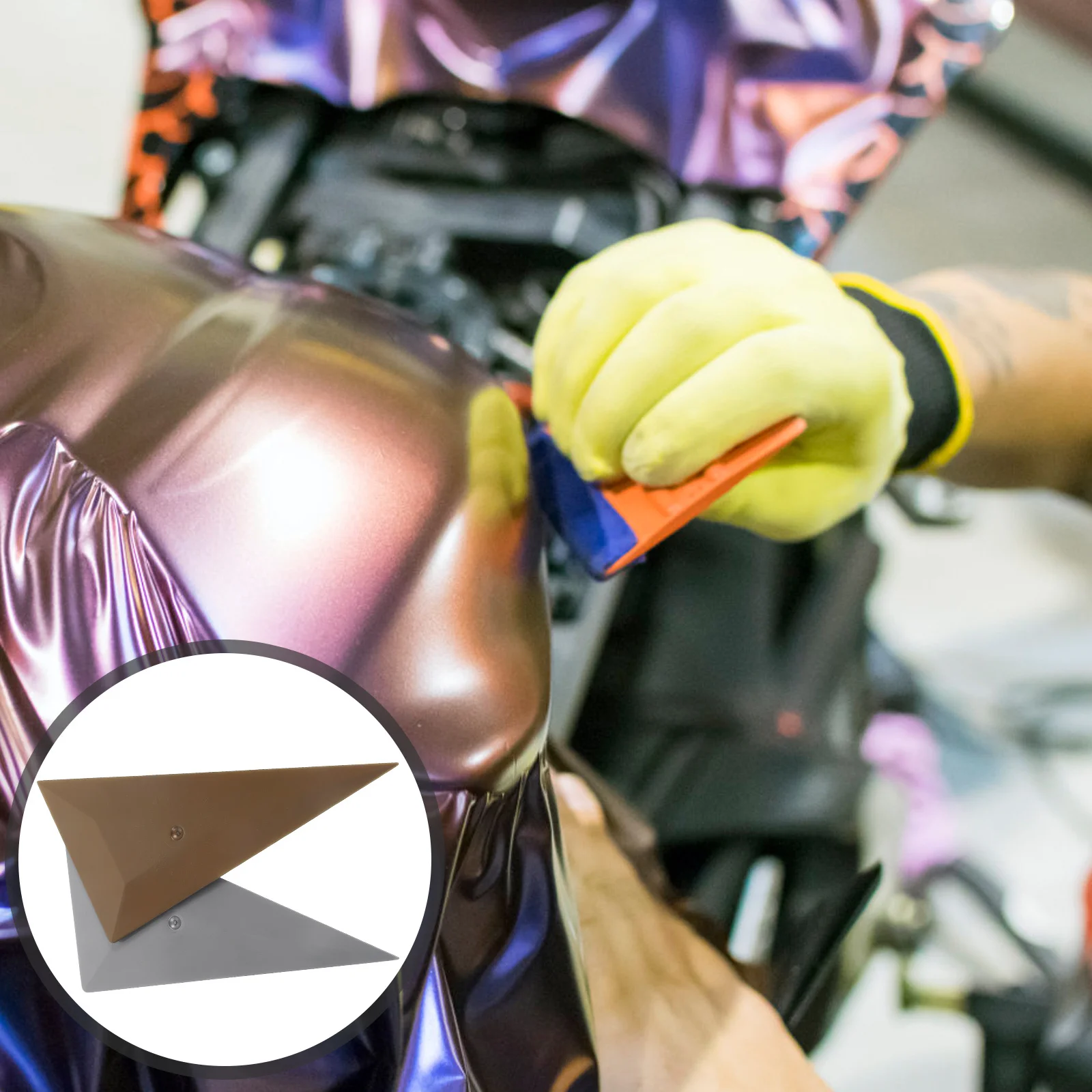 

4Pcs Auto Film Squeegee Professional Car Wrapping Tool for Vinyl Wrap and Window Tinting Strong Triangle Scraper for Glass