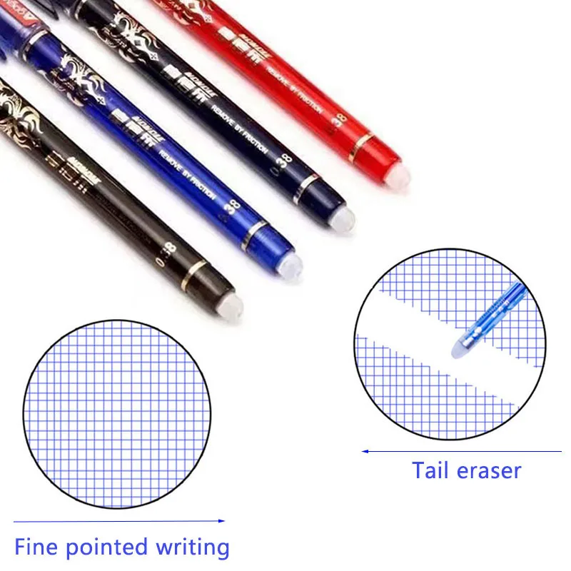 12Pcs/23Pcs/34Pcs/60Pcs Erasable Gel Pen Set 0.5mm Refills Muti-Colors Ink Washable Handle Stationery School Office Writing