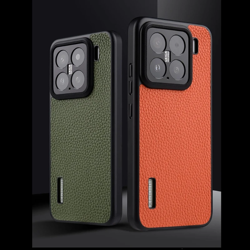 

Melkco MI 15 Pro Чехол из натуральной воловьей кожи с верхним слоем личи для Xiaomi 15 Ultra, защита объектива, противоударный чехол-бампер