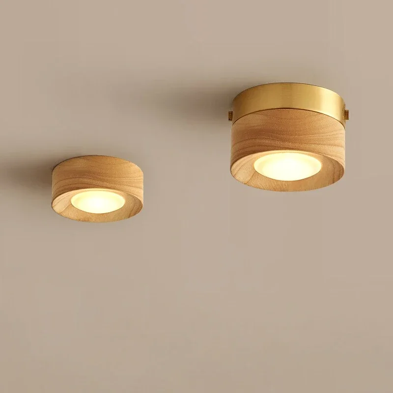 solid wood Brass Downlight Ceiling Light Fixture, Spotlight for Living, Dining Room, Kitchen Island, Corridor aisle, bedroom
