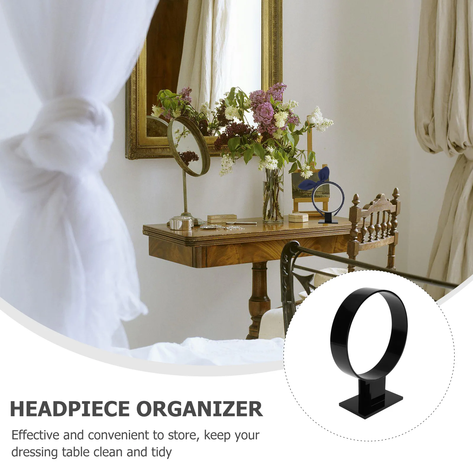 

Acrylic Hairband Display Rack Round Headband Holder Stand Hair Accessories Organizer Headpiece Rack Headdress Shelf For Girls