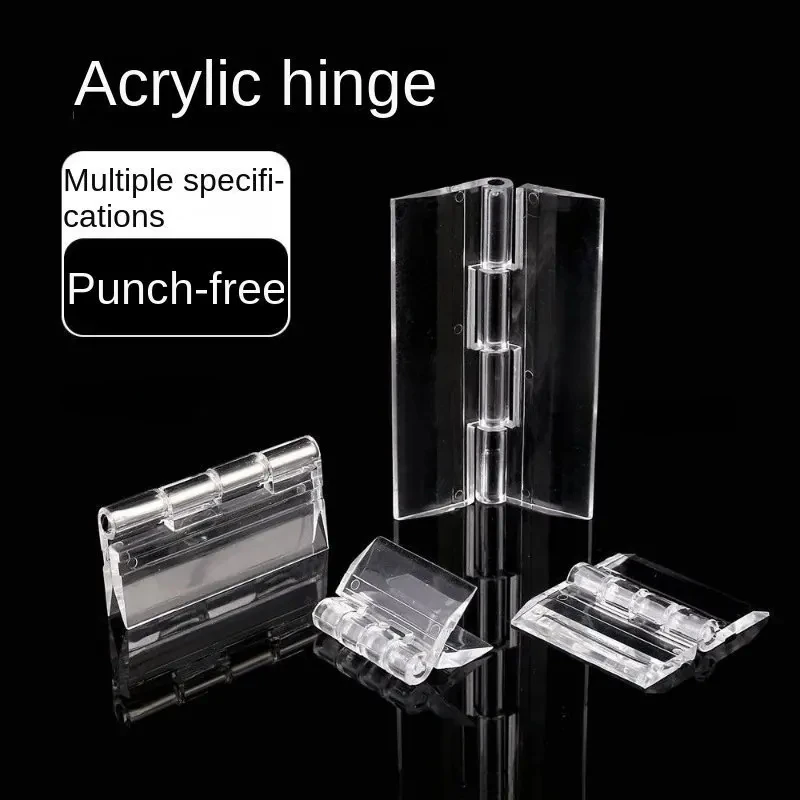 10Pcs Transparent Plastic Folding Hinges Durable Clear Acrylic Hinge Tools Cabinet Hardware Furniture Cabinet Door Hinges