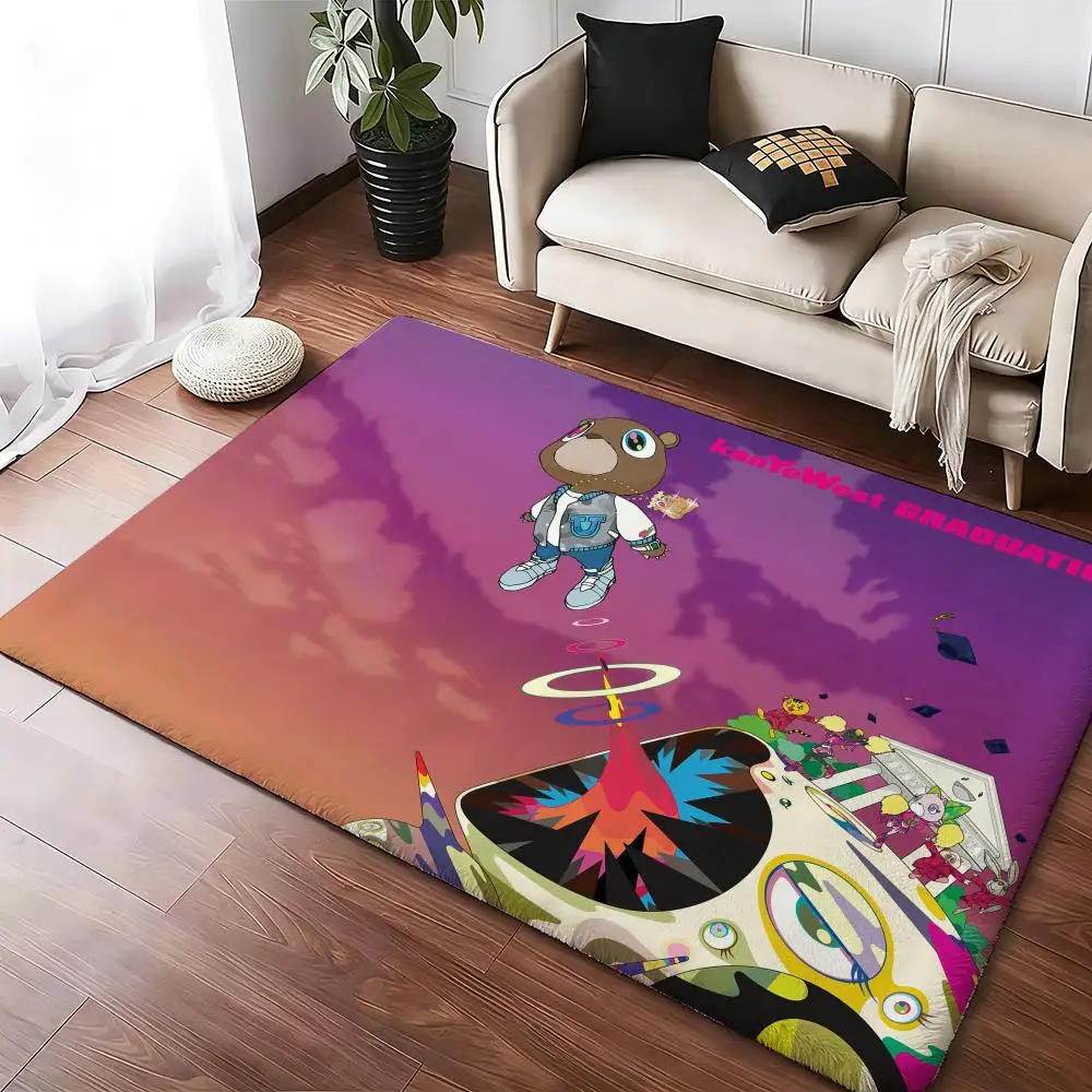 

Коврик с изображением рэпера K-Kanye W-West, уютный фланелевый мягкий толстый нескользящий коврик для гостиной, спальни, кухни, декоративные коврики