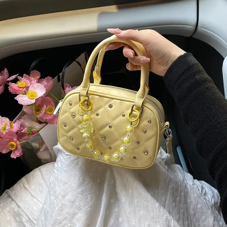

2025 summer new Boston bag fashionable and versatile shoulder bag bowling women's bag popular
