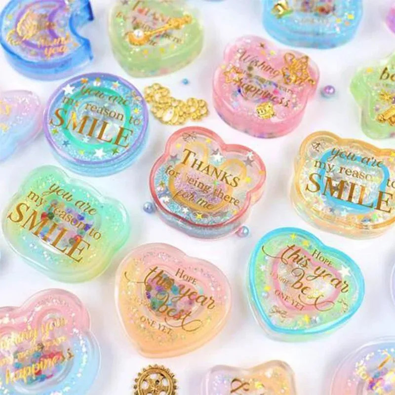 diy kawaii double layer quicksand silicone mold shaped heart butterfly shaped quicksand  keychain epoxy resin moulds craft tools