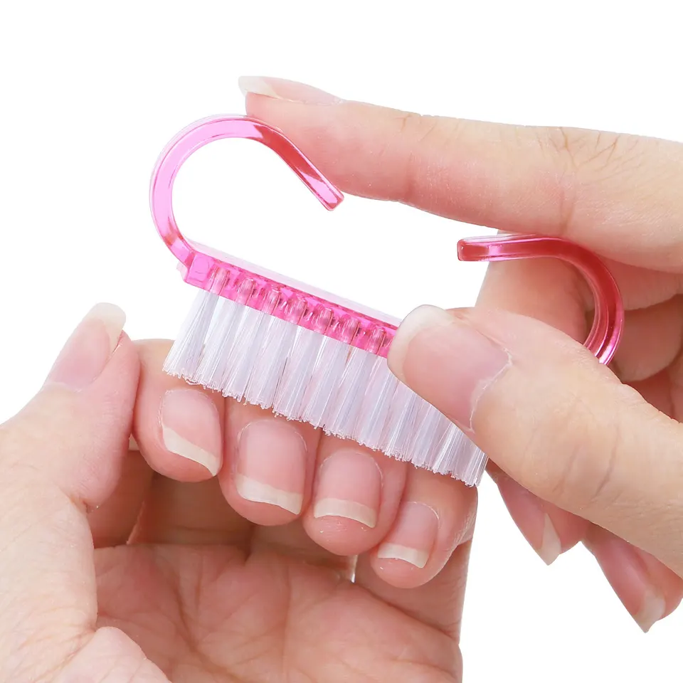 1/5/20 Piezas Brocha de Acrílico para Uñas Color Rosa Nail Art Manicura Pedicura Suave para Quitar Polvo Plástico Limpieza Brochas de Uñas Set de Herramientas 4
