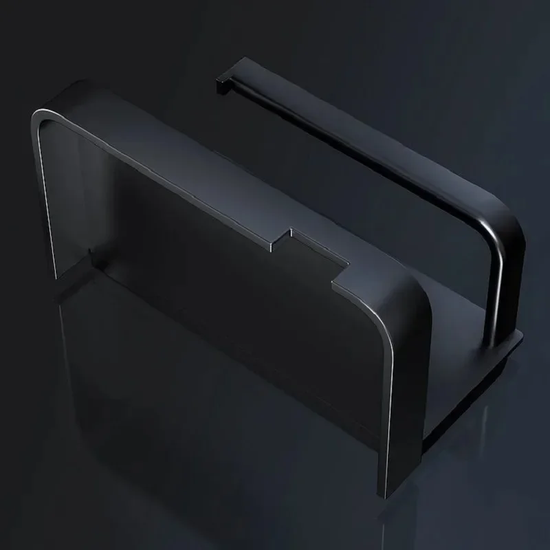 Toilet Paper Holder Black ABS No Drill Kitchen Storage Bathroom Accessories Self-Adhesive Wall Mounted Tissue Rack Mobile Shelf