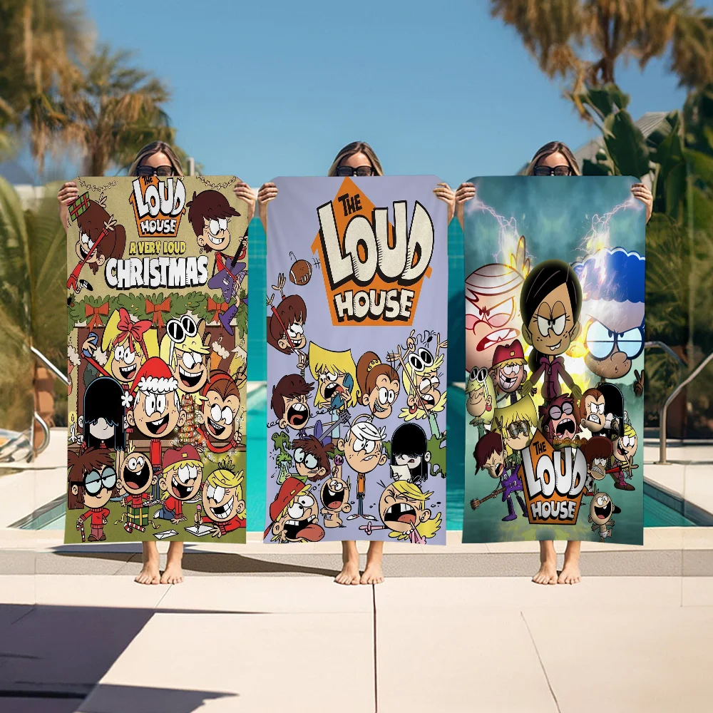 The Cartoon L-Loud H-House Cartoon Beach Towel Cute Kawaii Room Decor Bath Girls Children Hand Towels For Bathroom Shower