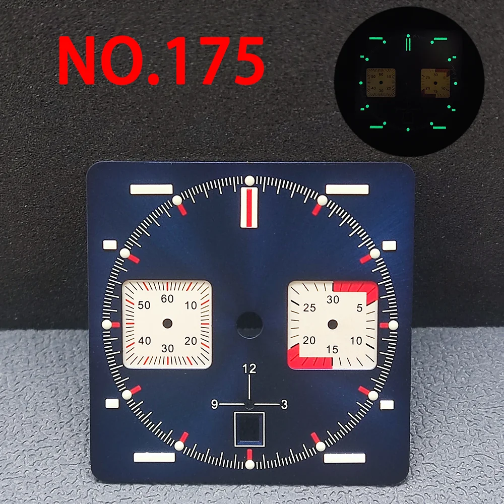 32mm watch dial, square dial suitable for ETA 7750 movement, supports laser printed logo