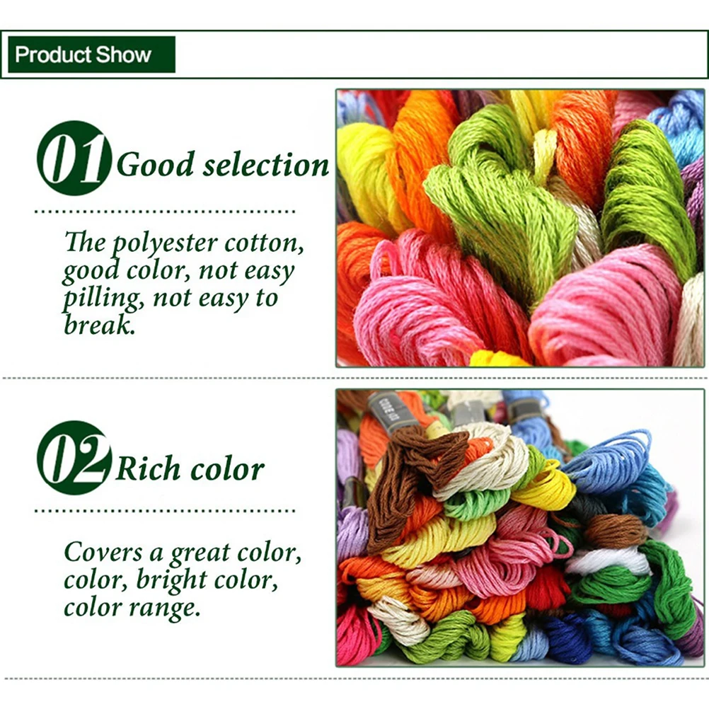 

100 Pcs Thread Sewing Cottons Mixed Colours Cross Stitch Line Assorted Colors Skeins Embroider Embroidery Floss Kit