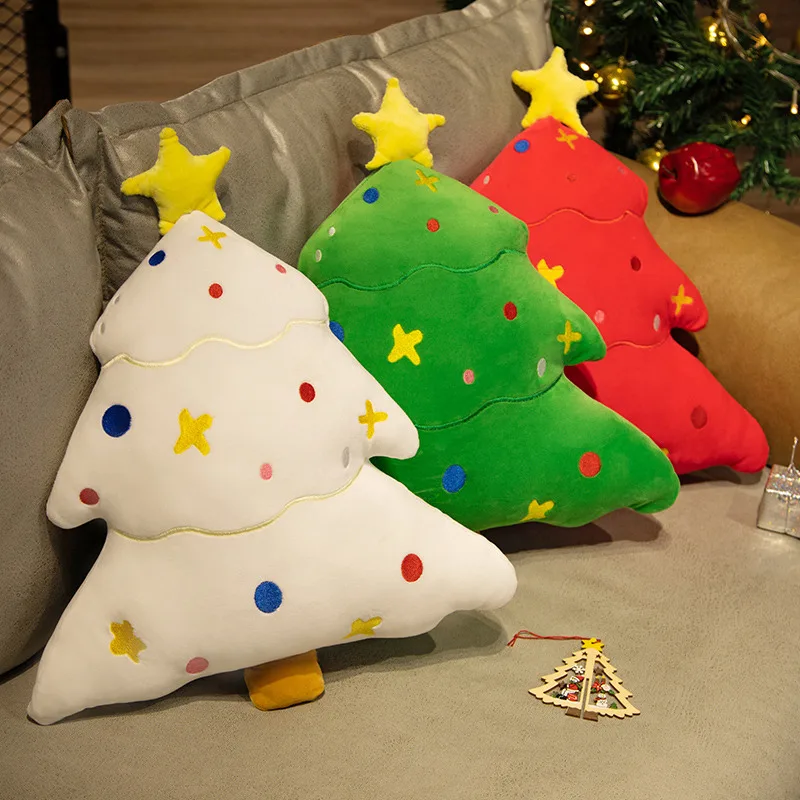 Árvore de natal brinquedos de pelúcia almofada estrela árvore de natal santa bonecas noel navidad casa travesseiro ornamento feliz natal decorações