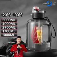 Larger Capacity 4L 5L Plastic Bottle Sport Drink Fitness Outdoor BPA FREE Water Bottle Kettle Pot 1000ml 1700ml 2700ml Bucket