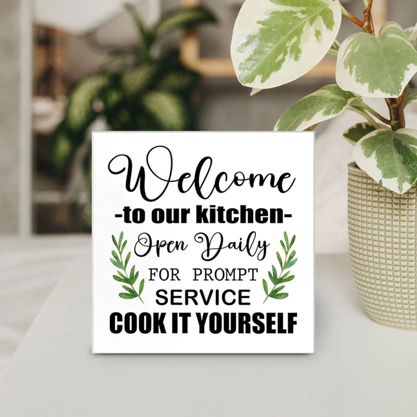 Kitchen Decor Funny Signs Personalised Novelty Block Plaque For Kitchen Decoration