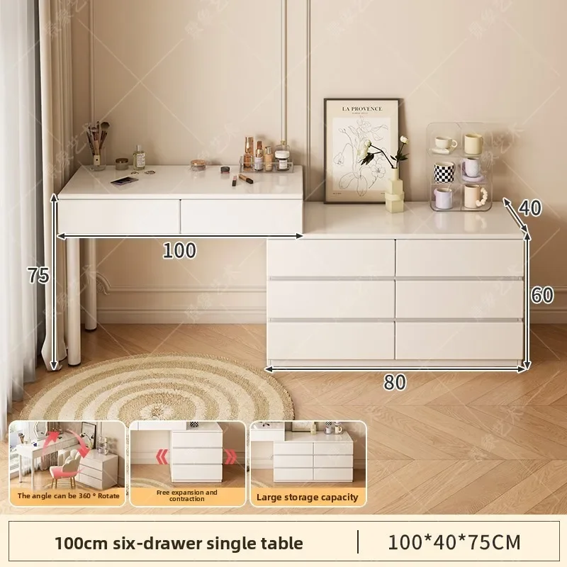 Factory Bedroom Modern Chest Integrated Dresser Small Apartment Multi-functional Retractable Storage Makeup Table view 6
