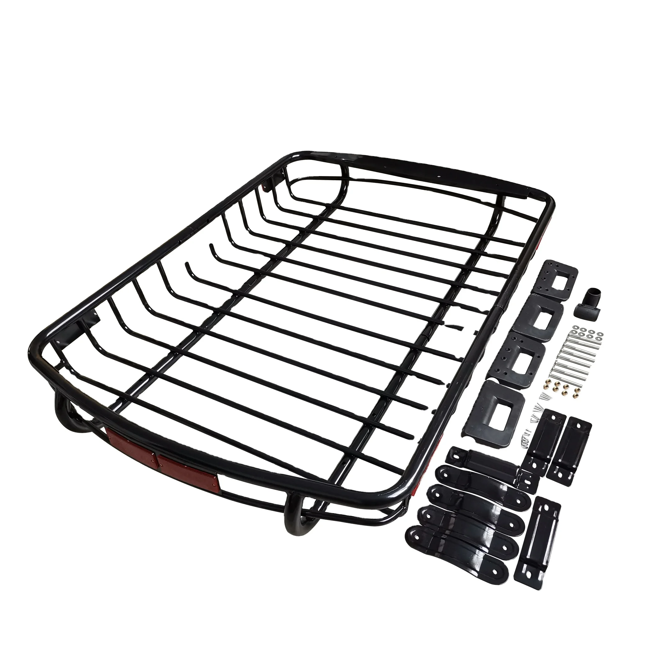 

YH-E-004 High quality iron steel universal roof rack luggage rack carrier basket roof basket with reflector