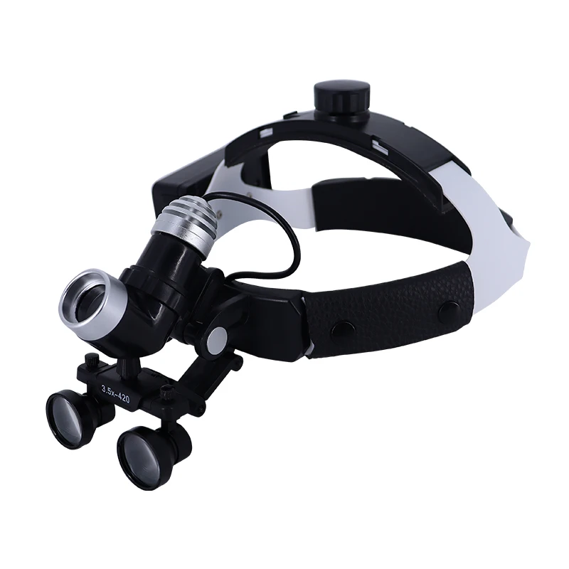 Binocular Loupes Adjustable 2.5X 3.5X Magnification Dental Led Head Light Lamp Flexible Surgical Medical Spotlight Sterilizable