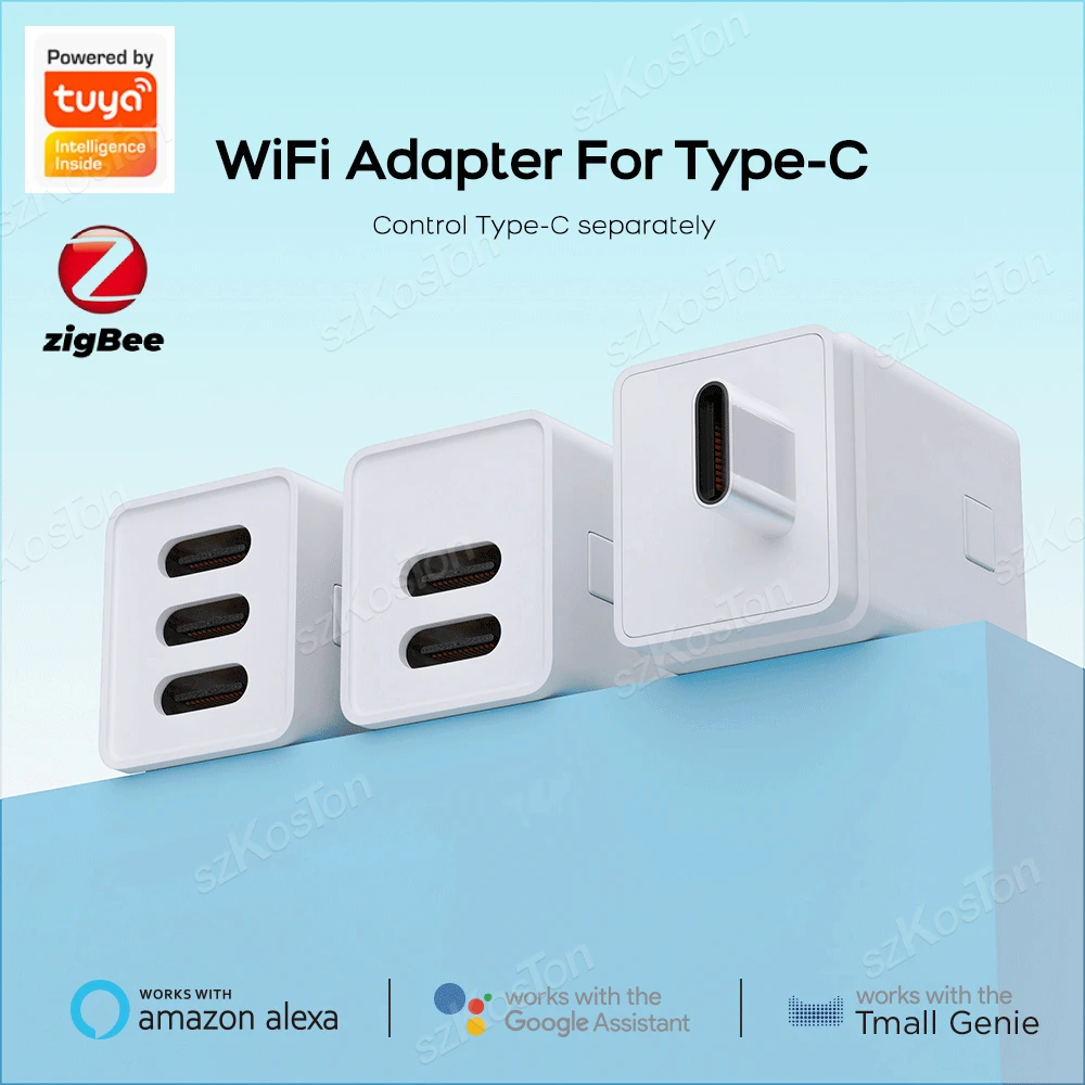 Tuya 스마트 지그비 와이파이 C타입 스마트 어댑터, 1-3 갱 미니 USB-C 전원 어댑터, 충전 플러그, 타이밍 음성 제어, 알렉사 구글용