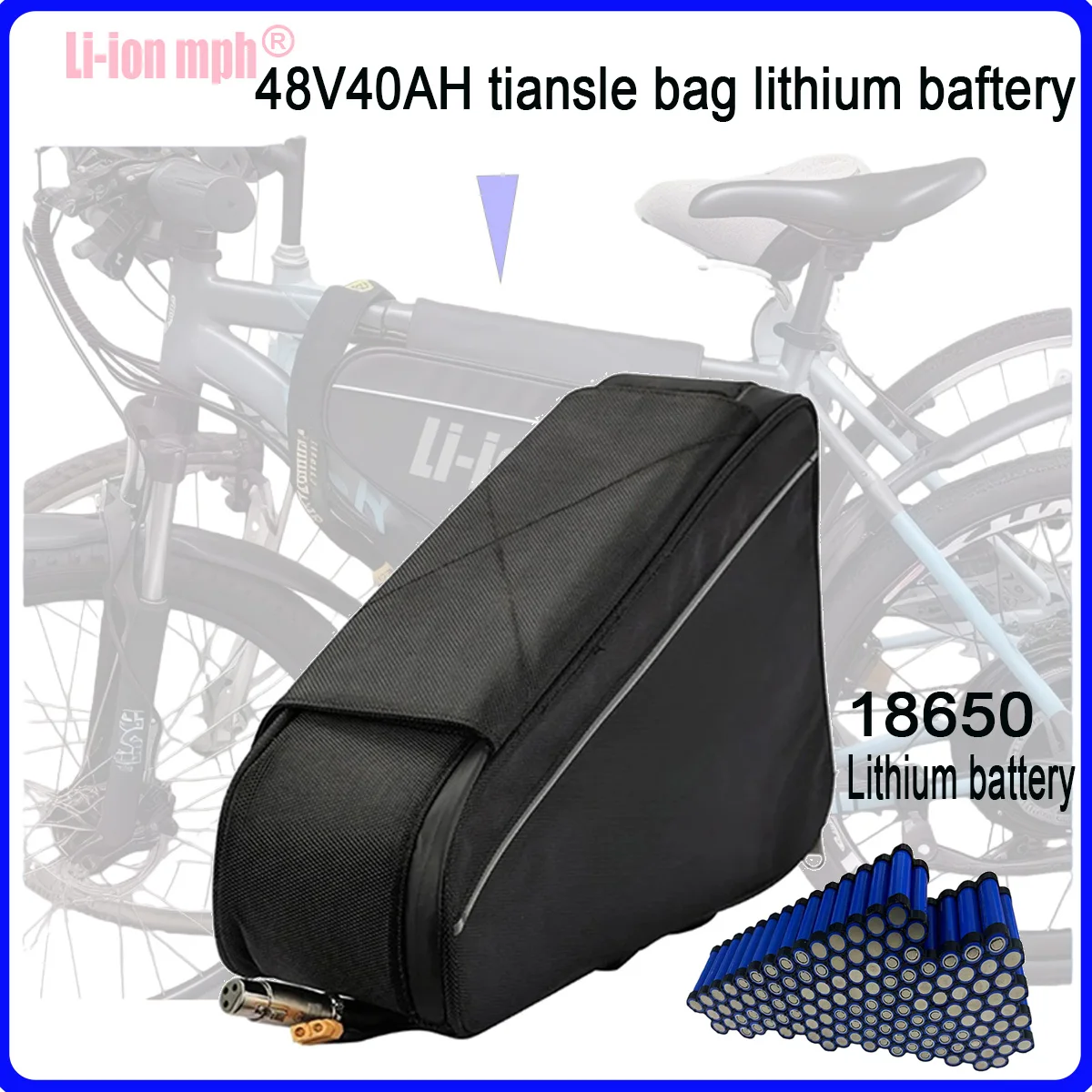 

36V48V Triangle Huge Capacity 12AH 40AH high quality Pack Built in 80A BMS For 250W-3000W SuperPowerful 18650 batteries+charger