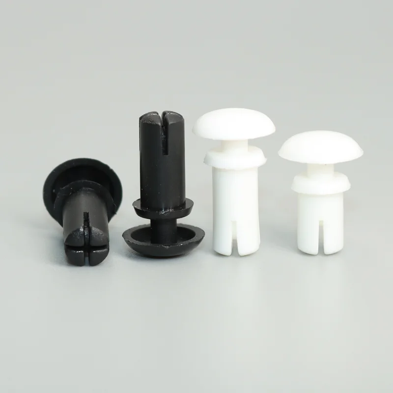 Black White Nylon Plastic R-Type Expansion Rivet Clamp Screw Nut,PC Board Fixing Buckle Heat Resistant 2/2.7/3.1/3.6/4.1/5.1