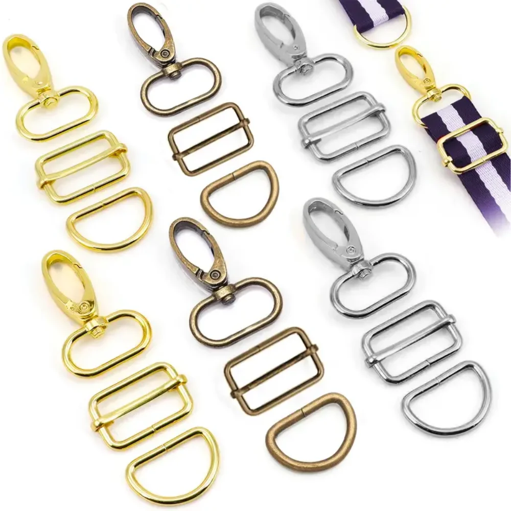 15/36/72Pcs Oval Ring Lobster Claw Swivel Snap Hook D-Ring Sliding Buckle Kit for Leash Keychain Accessories DIY Wallet Bag