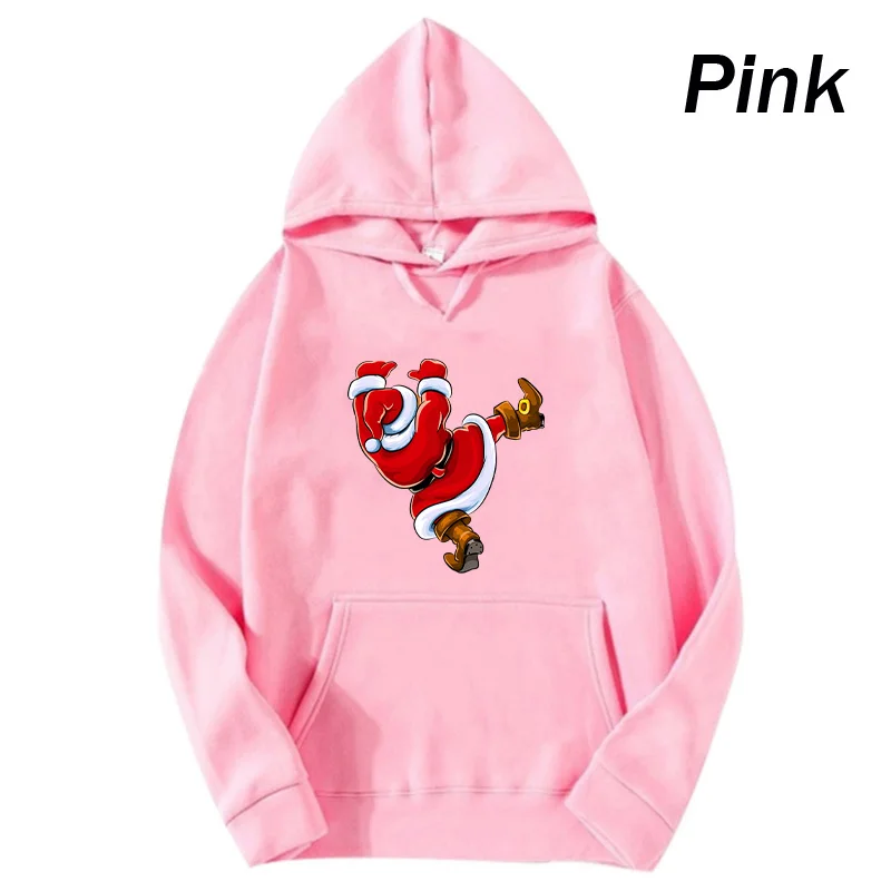 New Fashion Cool Christmas Santa Claus Climbing The Wall Print Funny Hoodies Sweatshirts Unisex Hooded Streetwear Couple Hoodies