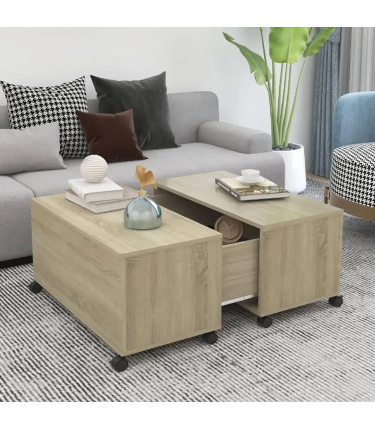 Sonoma 75x75x38 cm chipboard coffee table coffee table