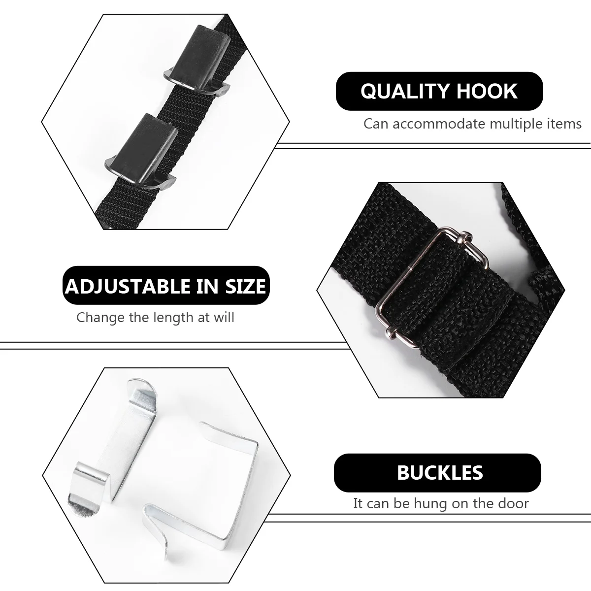 

2Pcs Door Hanger Adjustable Over Door Strap Organizer for Hanging Hats Bags Towels Space Saving Cabinet Coat Hook