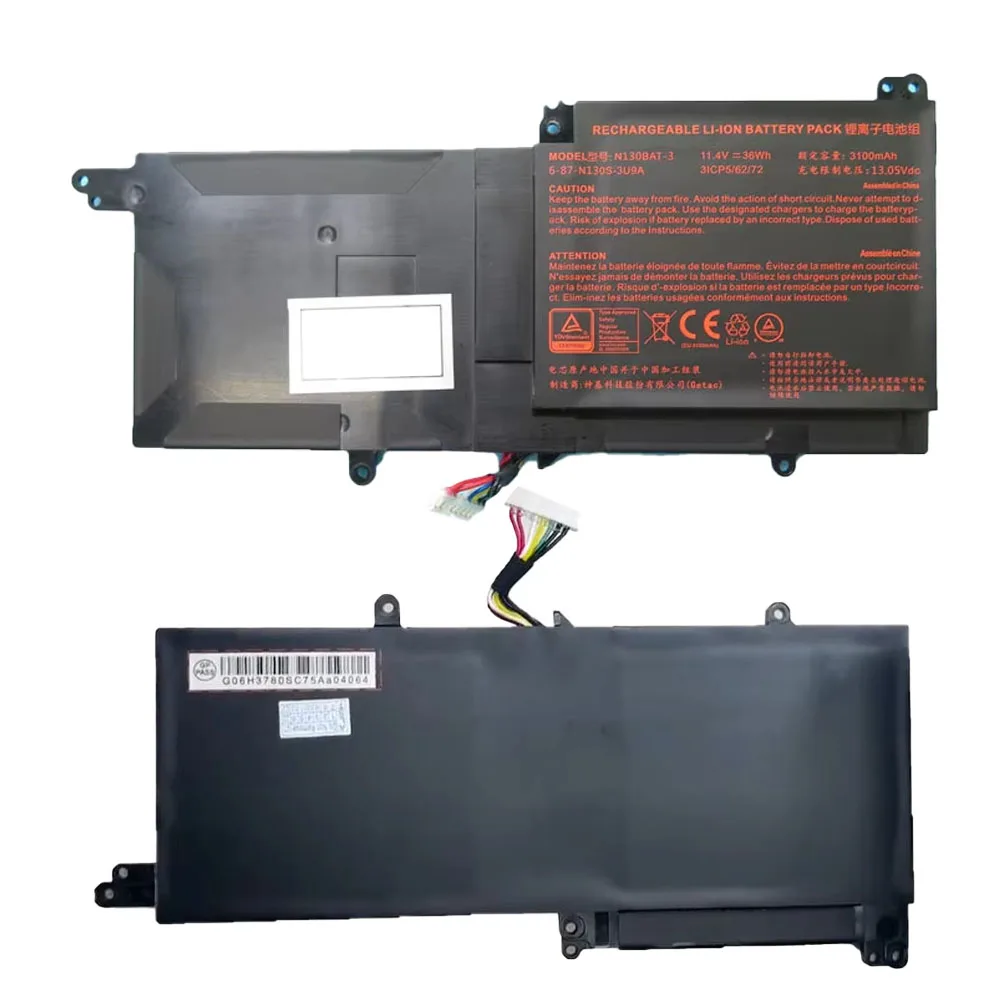 Battery N130BAT-3 6-87-N130S-31A00 6-87-N130S-31A01 6-87-N130S-3U9 6-87-N130S-3U9A 6-87-N130S-3U9A1 11.4V 36Wh 3100mAh New