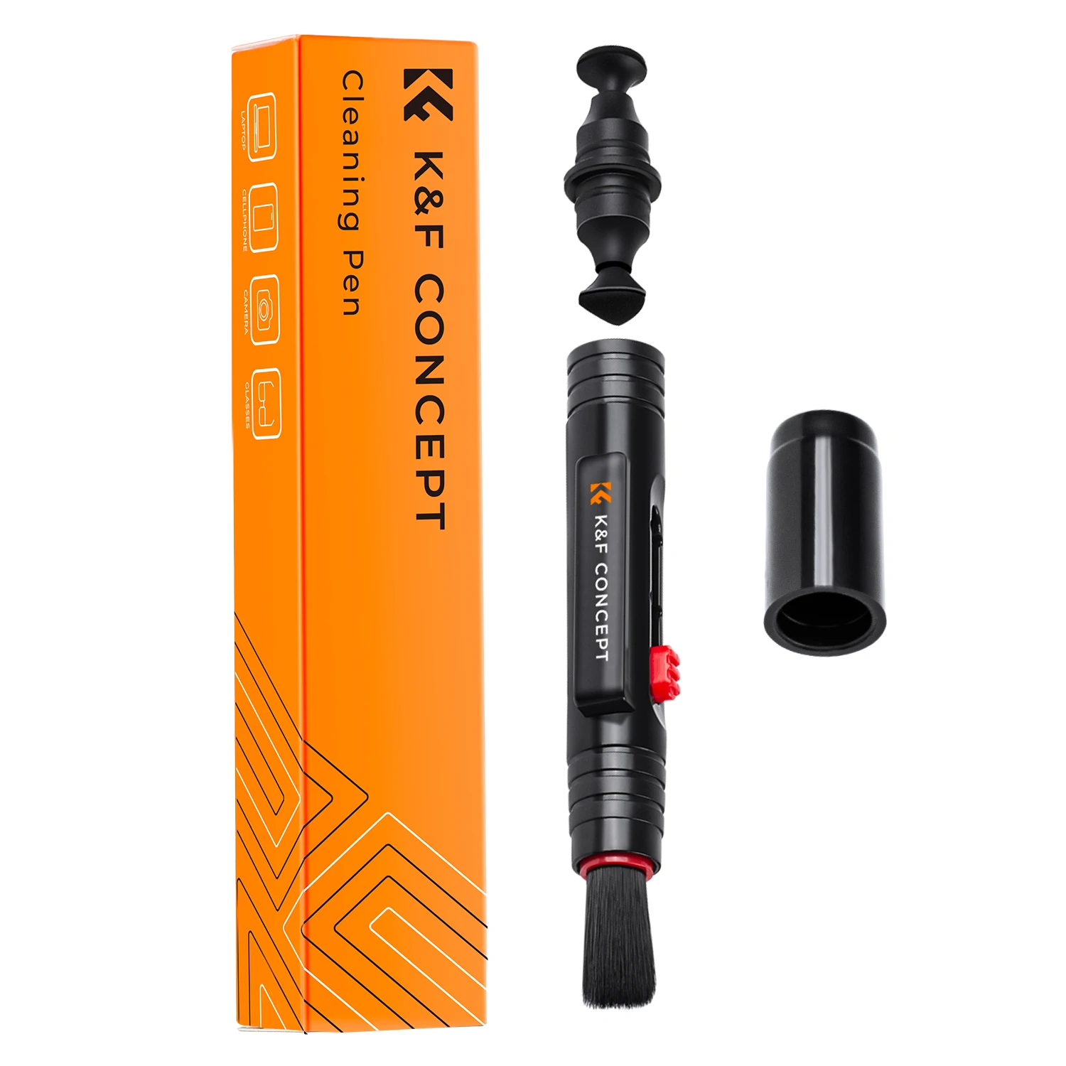 

K&F Concept Lens Cleaning Pen Lens Brush With 2 Carbon Heads for DSLR Camera Lens Telescope Magnifying Glass Mobile Phone Screen
