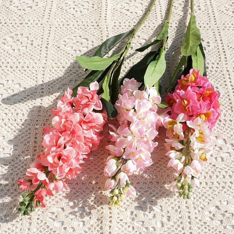 Flor artificial violeta de 31,5 pulgadas para decoración del hogar, arreglo floral de fotografía de boda